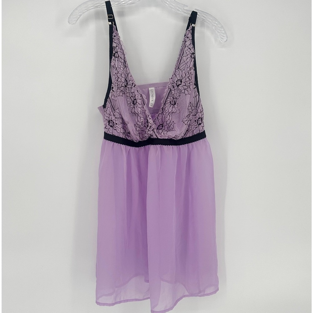 Cacique Lavender Lace Babydoll Chemise Lingerie 14/16